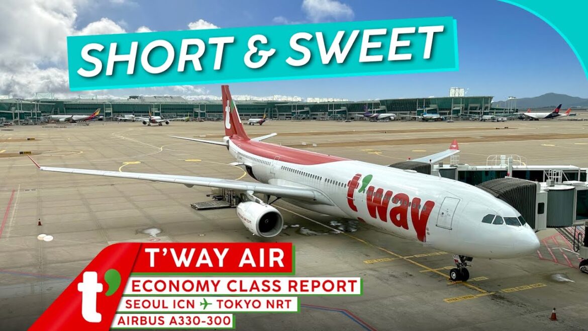T’way Air A330 Economy  [4K Trip Report-From Seoul to Tokyo] Great Simple Journey