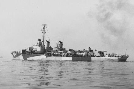 The U.S.S. Mannert L. Abele was broken in half by two kamikaze attacks and sank in 4,500 feet of water, killing 84 sailors.