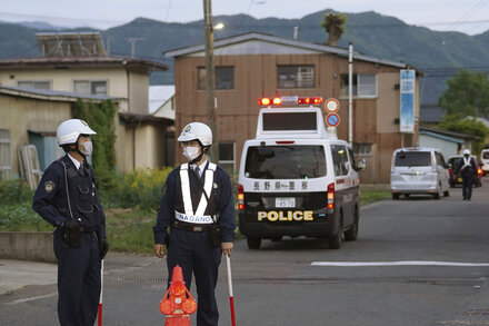 The assault on Thursday in the city of Nakano in central Japan took the lives of a woman and two police officers. The police have warned residents to stay indoors until the attacker is apprehended.