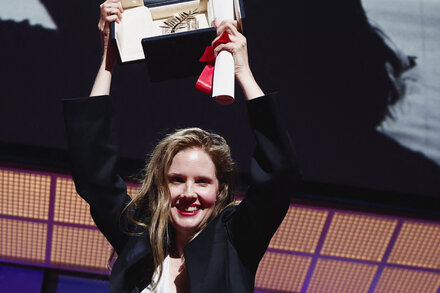 The French filmmaker Justine Triet becomes the third woman to win the top honor at the Cannes Film Festival.