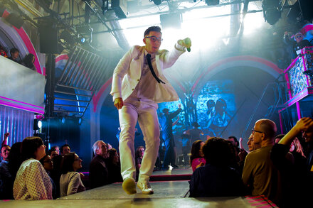The show plans to use recorded music instead of a live band, but a labor union says its contract for the theater requires musicians for musicals.