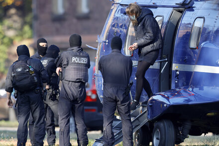 A 28-year-old woman and three accomplices were sentenced to prison for their roles in a series of attacks on people they considered neo-Nazis.