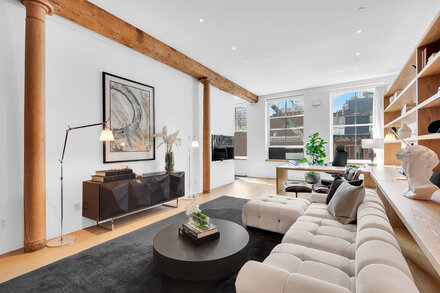 The architect had used the prewar apartment on West Broadway as a design studio and a place to make music. It is now on the market for $2.5 million.