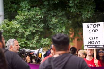 The arrest of three activists for financial crimes has been assailed as retaliation for lawful protests. Officials said the three had “facilitated and encouraged domestic terrorism.”