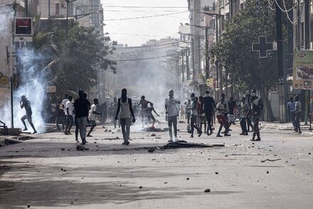 Demonstrators had battled with the police to protest a two-year prison sentence given to a leading opposition figure.