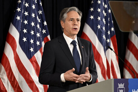 A speech by the U.S. Secretary of State struck a triumphal tone, while also warning against a rush to short-term solutions to the war in Ukraine.
