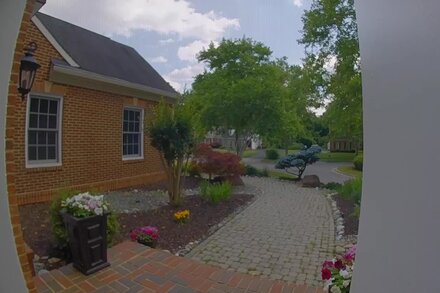 A Nest security camera outside a residence in Edgewater, Md., captured a loud noise, presumed to be a sonic boom caused by an authorized military flight.