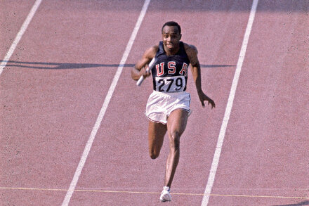 He ran a gold-medal-winning time of 9.95 seconds at the Mexico City Olympics in 1968, setting an official world record that held for 15 years.