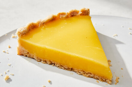 A press-in-the-pan shortbread crust and an easy lemon curd filling make this stunning pastry a snap to bake.