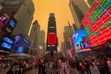 The poor air quality sent a star offstage mid-play and forced the cancellation of one of Broadway’s most popular musicals and the first two performances of Free Shakespeare in the Park.