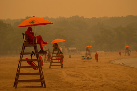 In New York City, the hazy, unhealthy air is expected to linger through Thursday morning.