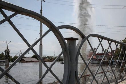 Ukraine’s interior ministry said that eight people were injured in an attack near an evacuation point where medics, emergency workers and rescue teams have been gathering.