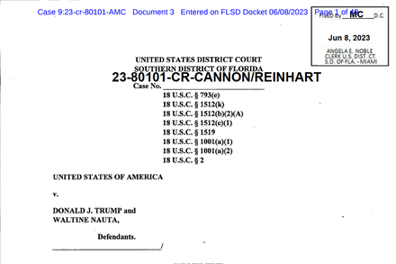 The indictment unveiled on Friday centers on Donald J. Trump’s handling of sensitive government documents after he left office.