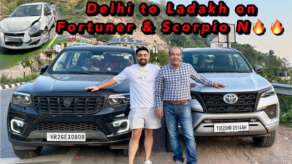 Leh Road Trip starts at Toyota Fortune & Scorpio N | Accidents at the new Manari Highway 😨 | Episode 1