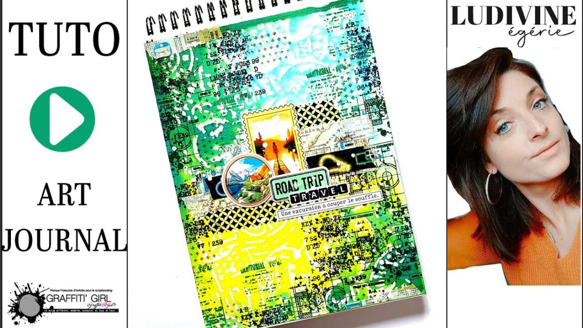 Page -Art Journal Collection Road Trip Simple et Rapide à réaliser AVEC Ludivine