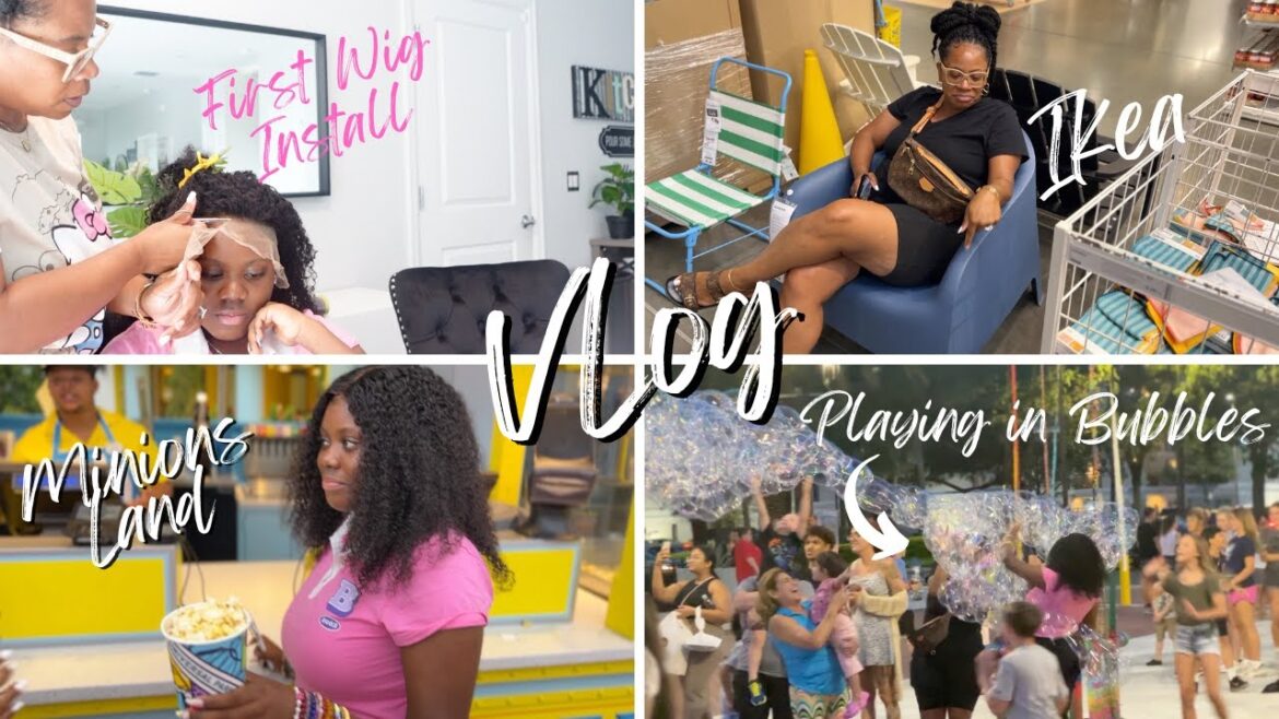 My first wig installation at the age of 14 | Journey to IKEA | Going to Mini Onland | Play with a huge bubble