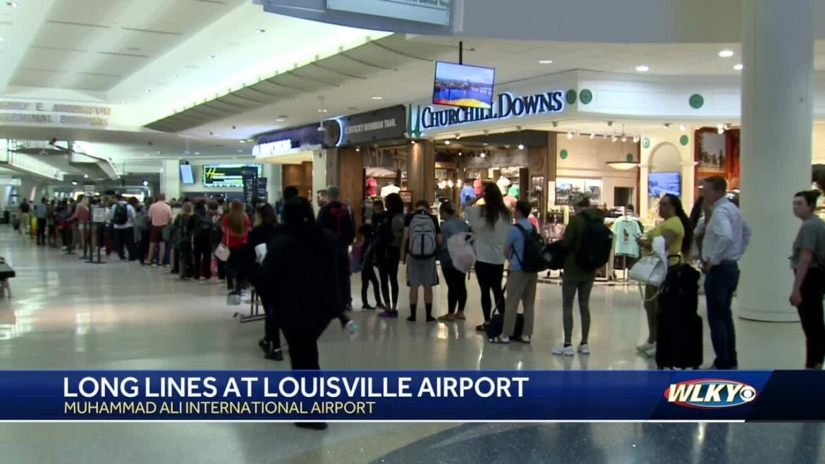 Surprise with a summer trip at Louisville Airport, a long line!