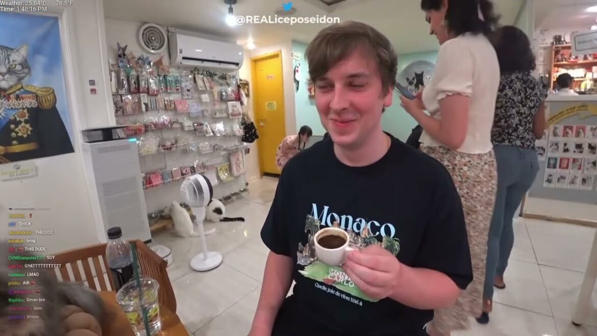 Ice Poseidon and Nick White visit the cat cafe on#Korean trip!