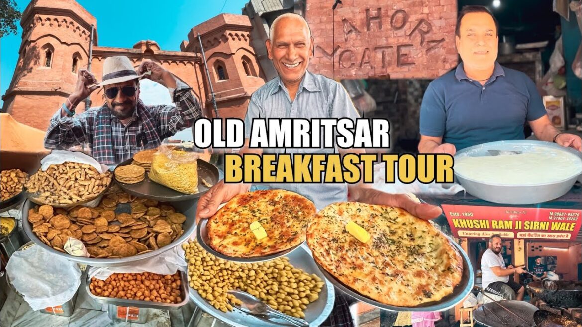 Amritosal Best Break Fast Tour ｜ Amritosari Kurucha, Dahi, Punjab sweets ｜ Amritosal Street Food