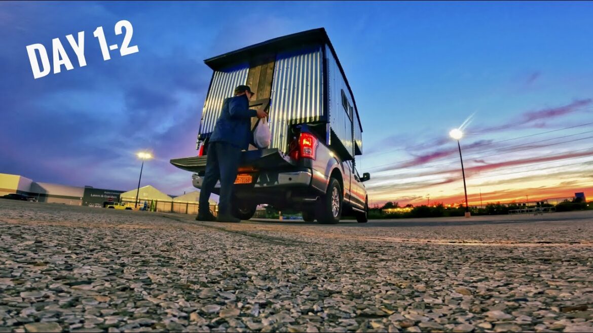 The first road trip with DIY Truck Camper (1st / 2nd day)