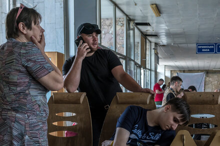 Many Ukrainians have learned to live with occupation and shelling. On Tuesday a new menace began lapping at their doors.
