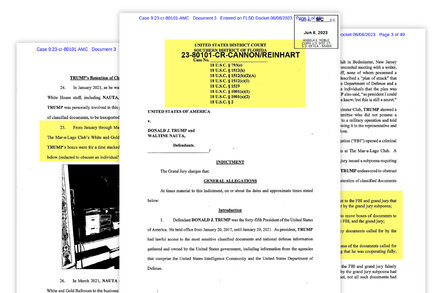 The indictment unveiled on Friday centers on Donald J. Trump’s handling of sensitive government documents after he left office.